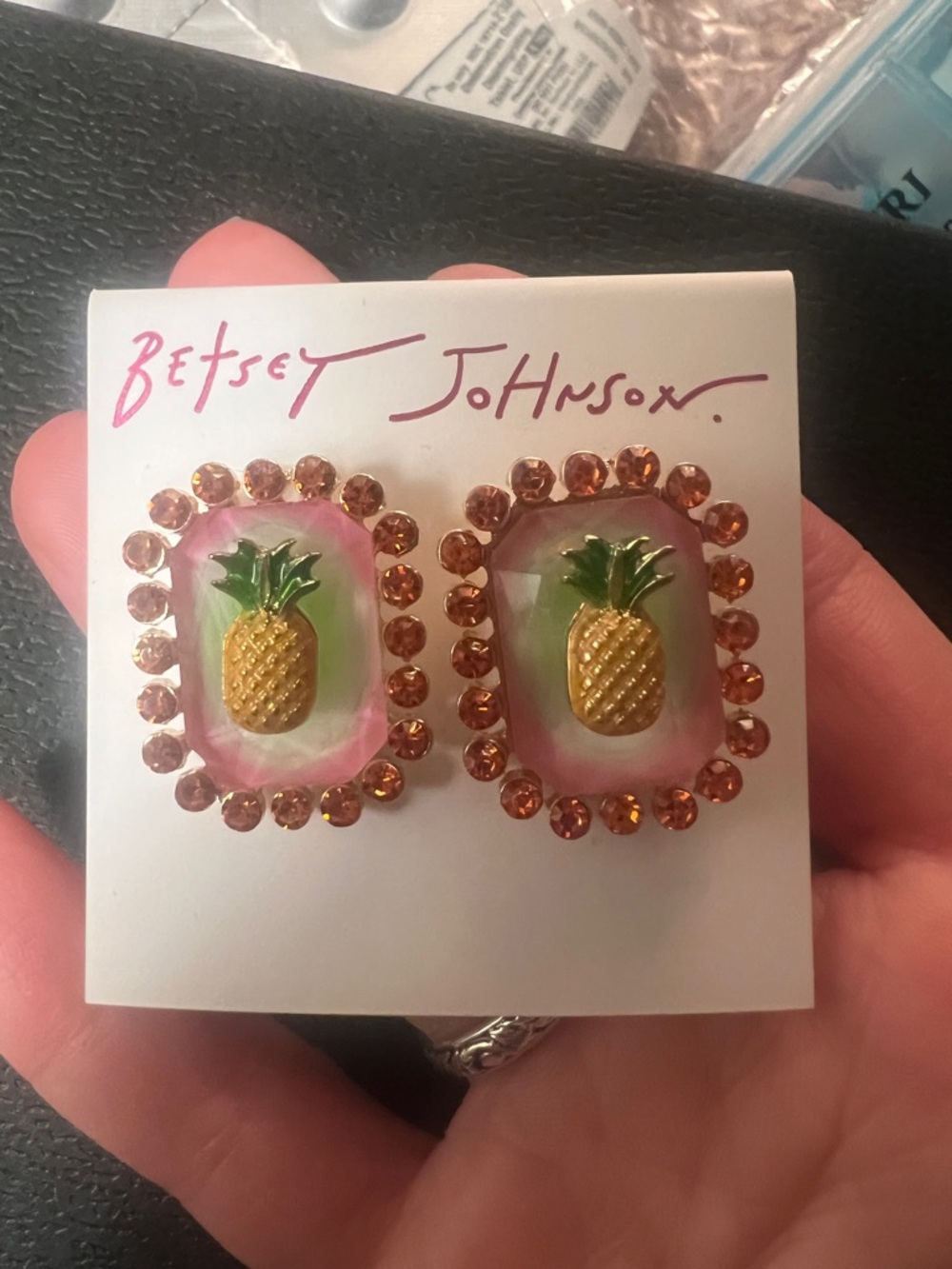 Betsey Johnson Fun Pineapple Earrings 🍍 - Picture 5 of 5